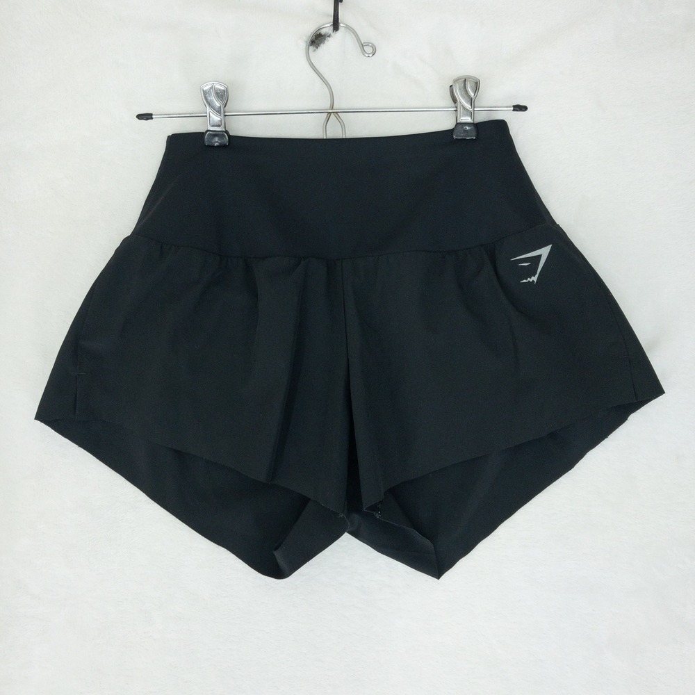 Gymshark Speed Shorts Womens Small Black High Waisted Lined Running Altheic